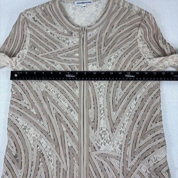 Alexandra Rosati Women's Size 10 Cream Lace Tank Top W/ Matching Dual Zip Jacket - Picture 15 of 16